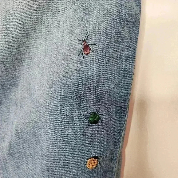 Lucky Brand Jeans Size 6/28 Ava Skinny Bug Bugs Cute Embroidered Skinny 30x28 - Picture 5 of 5